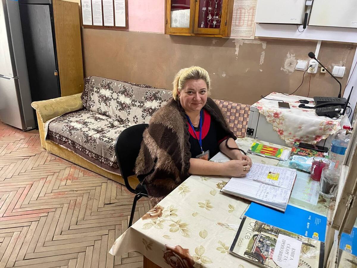 Svitlana Gorokhova now works as a guard at Uzhhorod dormitory Svitlana Gorokhova now works as a guard at Uzhhorod dormitory