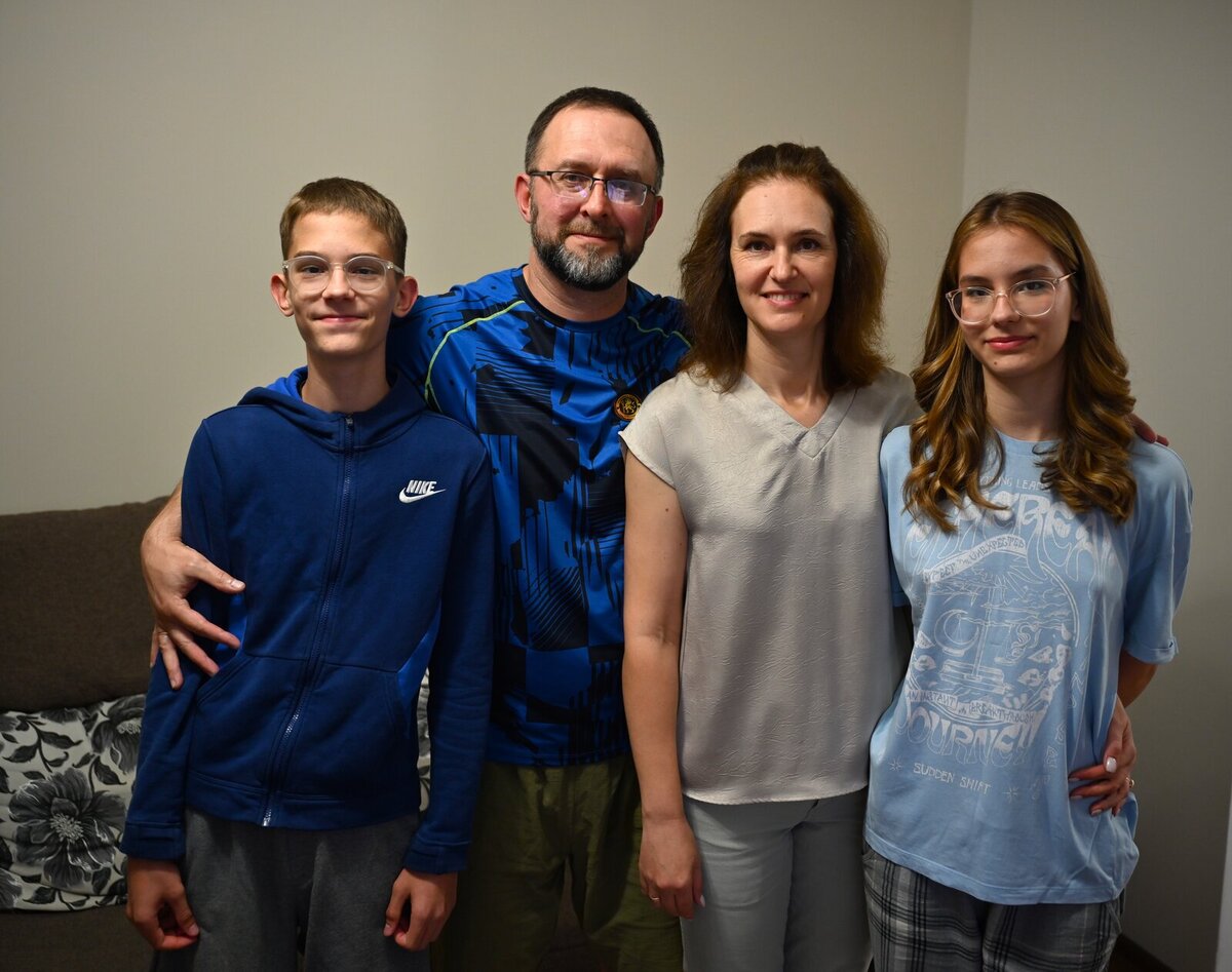 Tetiana with her family Tetiana with her family