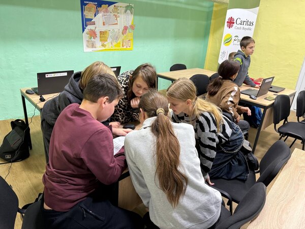 In our safe spaces children attend workshops and finally interact with their friends in person