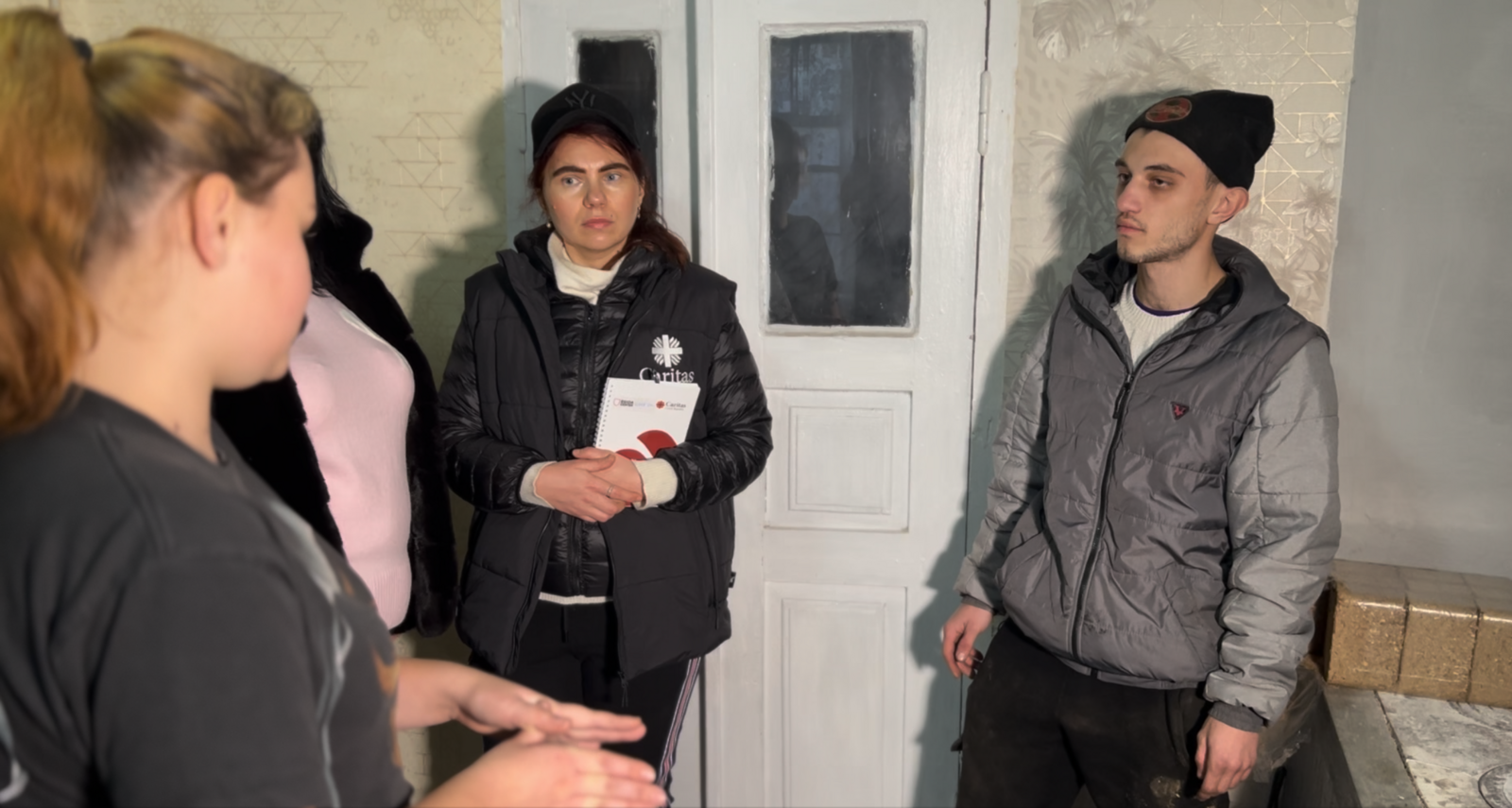 The young couple, Marjana and Yevhen, found refuge in the village