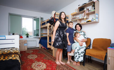 Natalia found refuge in Berehovo with her three youngest children Natalia found refuge in Berehovo with her three youngest children