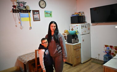 Nadiia and her son Timur Nadiia and her son Timur